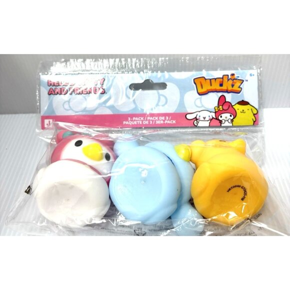 Hello Kitty Friends Duckz 3-Pack Rubber Ducks My Melody Cinnamoroll Pompompurin - Picture 5 of 7